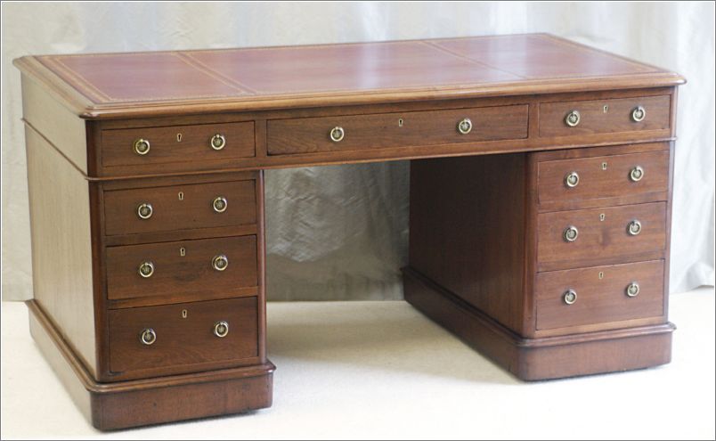 2049 Antique Pedestal Desk c1850 (4)